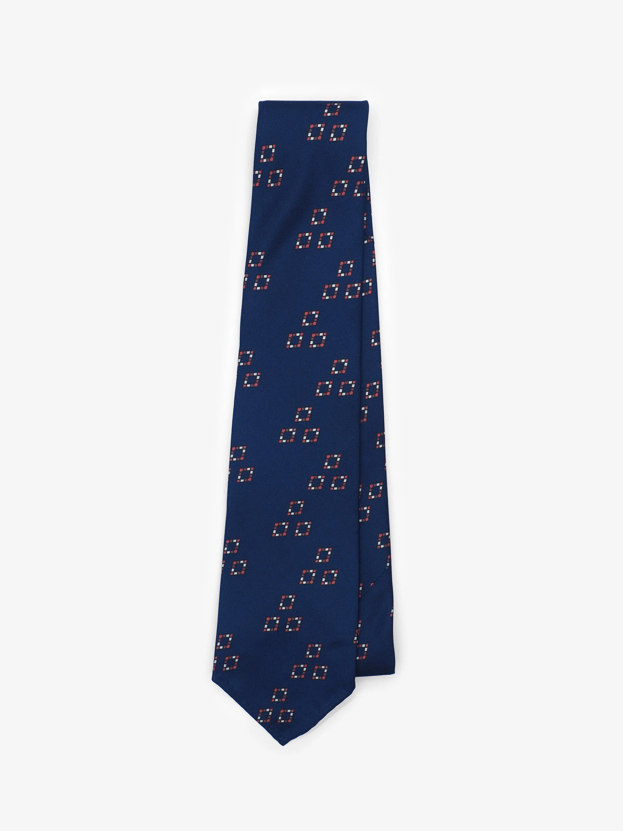 SEVENFOLD BLUE PATTERN TIE — Trunk Tailors